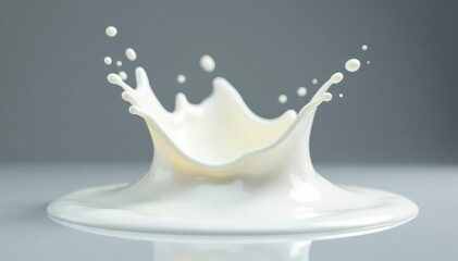 White milk splash, crown shape, creamy texture , splash, image, cuisine