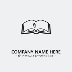 Book illustration black and white for logo company vector image
