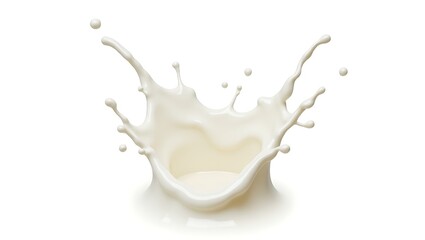 Creamy milk splash dynamic creamy texture refreshing dairy drink white background