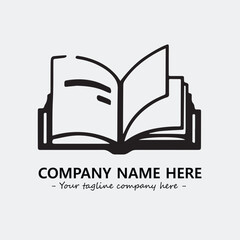 Book illustration black and white for logo company vector image

