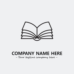 Book illustration black and white for logo company vector image
