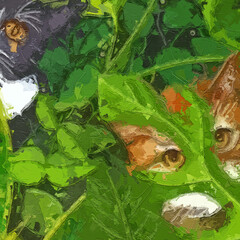 Various Flowers Cat Dog Lotus Leaf Rose Peony Cat Dog Chrysanthemum Butterfly Beautiful