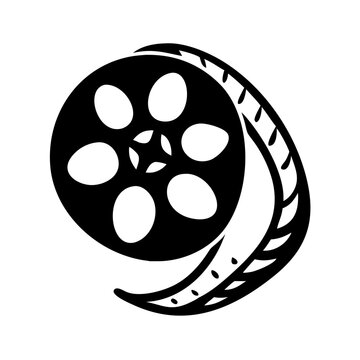 recommend clip art: black and white film reel icon, black and white film reel vector, 