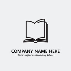 Book illustration black and white for logo company vector image
