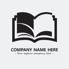 Book illustration black and white for logo company vector image
