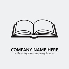 Book illustration black and white for logo company vector image
