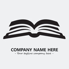 Book illustration black and white for logo company vector image
