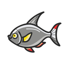black skirt tetra fish icon, black skirt tetra fish vector illustration-simple illustration of black skirt tetra fish, perfect for black skirt tetra fish logos and icons