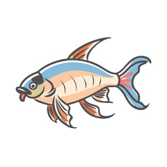 bolivian ram fish icon, bolivian ram fish vector illustration-simple illustration of bolivian ram fish, perfect for bolivian ram fish logos and icons