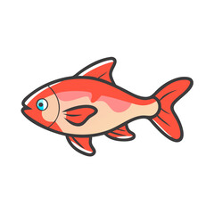 Naklejka premium cherry barb fish icon, cherry barb fish vector illustration-simple illustration of cherry barb fish, perfect for cherry barb fish logos and icons