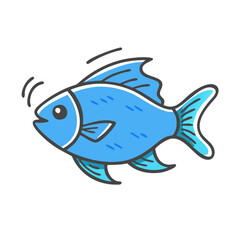 electric blue ram fish icon, electric blue ram fish vector illustration-simple illustration of electric blue ram fish, perfect for electric blue ram fish logos and icons