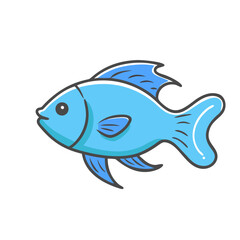 electric blue ram fish icon, electric blue ram fish vector illustration-simple illustration of electric blue ram fish, perfect for electric blue ram fish logos and icons