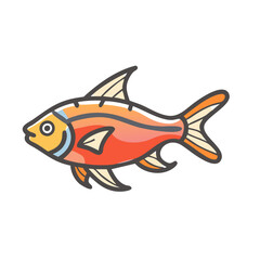 ember tetra fish icon, ember tetra fish vector illustration-simple illustration of ember tetra fish, perfect for ember tetra fish logos and icons