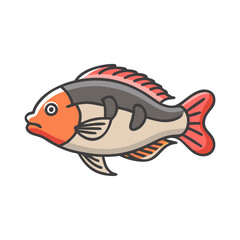 firemouth cichlid fish icon, firemouth cichlid fish vector illustration-simple illustration of firemouth cichlid fish, perfect for firemouth cichlid fish logos and icons