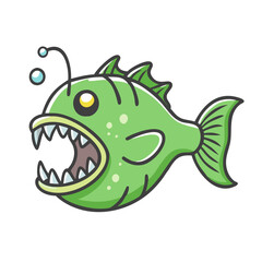green terror fish icon, green terror fish vector illustration-simple illustration of green terror fish, perfect for green terror fish logos and icons