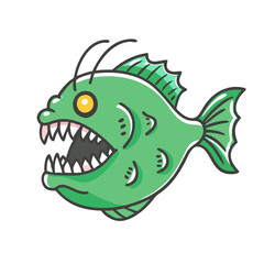 green terror fish icon, green terror fish vector illustration-simple illustration of green terror fish, perfect for green terror fish logos and icons