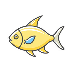 lemon tetra fish icon, lemon tetra fish vector illustration-simple illustration of lemon tetra fish, perfect for lemon tetra fish logos and icons