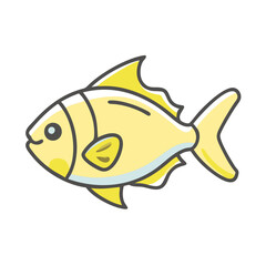 lemon tetra fish icon, lemon tetra fish vector illustration-simple illustration of lemon tetra fish, perfect for lemon tetra fish logos and icons