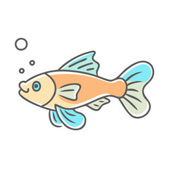 molly fish icon, molly fish vector illustration-simple illustration of molly fish, perfect for molly fish logos and icons