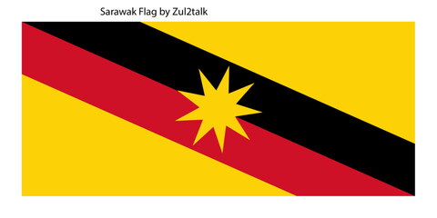 Negeri Sarawak Flag vector	