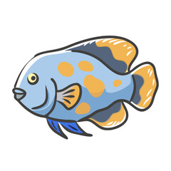 oscar fish icon, oscar fish vector illustration-simple illustration of oscar fish, perfect for oscar fish logos and icons
