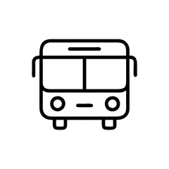 Bus icon in minimalistic line art style