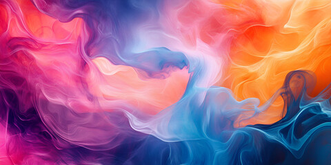 Fototapeta premium Colorful Abstract Smoke Cloud in Artistic Swirl