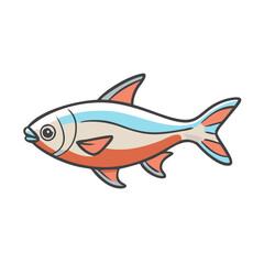 rummy nose tetra fish icon, rummy nose tetra fish vector illustration-simple illustration of rummy nose tetra fish, perfect for rummy nose tetra fish logos and icons