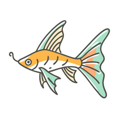 swordtail fish icon, swordtail fish vector illustration-simple illustration of swordtail fish, perfect for swordtail fish logos and icons