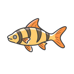 tiger barb fish icon, tiger barb fish vector illustration-simple illustration of tiger barb fish, perfect for tiger barb fish logos and icons