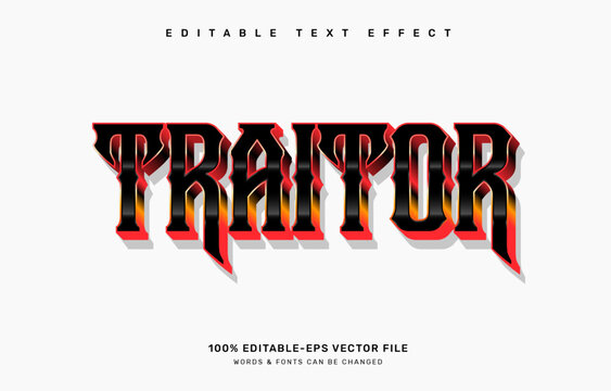 Traitor editable text effect template