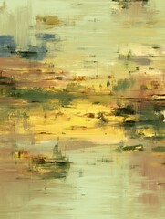 Abstract Landscape Painting in Earthy Neutral Tones
