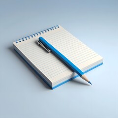 Naklejka premium Notebook and pen composition clean minimalist office supplies for productivity planning and work