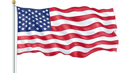 Watercolor USA flag on white background . Voting, memorial day, labor day ,election. PNG illustration