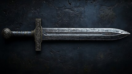 Knight Sword Forged Weapon Warrior Steel Legacy Artifact Ancient Power Photo