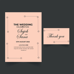 Wedding invitation card design template.