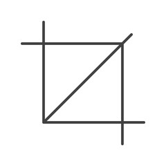 Crop icon vector image. Suitable for mobile apps, web apps and print media.