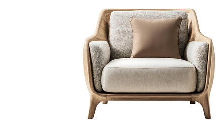 Fototapeta premium Modern Wooden Armchair with Stylish Upholstery