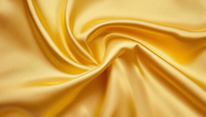 Obraz premium Golden yellow silk fabric surface with radiant reflections ideal for design and artistic projects.