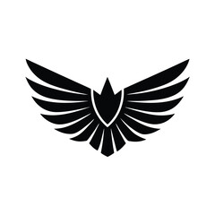 bird wings logo vector art illustration