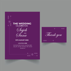 Wedding invitation card design template.