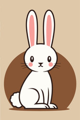 Cute cartoon bunny rabbit illustration vector easter animal pet drawing art design graphic image art