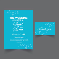 Wedding invitation card design template.