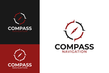 Compass navigation logo design template vector symbol illustration