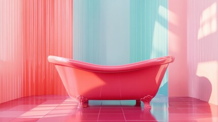 3d rendering bathroom icon concept. 3d render bathtub illustration