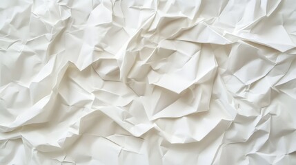 Obraz premium Crumpled white paper texture background, perfect for artistic design and creative projects illustration