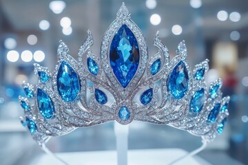 An exquisite sapphire tiara, accompanied by bracelets, is presented to emphasize superb craftsmanship and lavish jewelry design