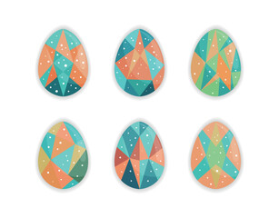 Geometric Mosaic Pattern Easter Eggs