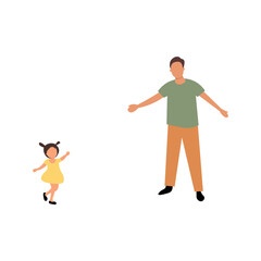 Father and daughter playing, happy family interaction