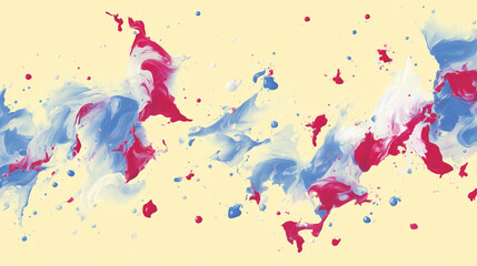 Obraz premium Immerse yourself in swirling paint splashes featuring bold blue and red tones igniting passion vividly